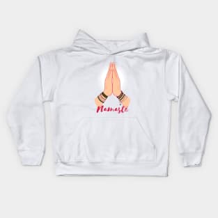 Namaste Hands 2 - On the Back of Kids Hoodie